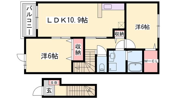 本竜野駅 徒歩34分 2階の物件間取画像